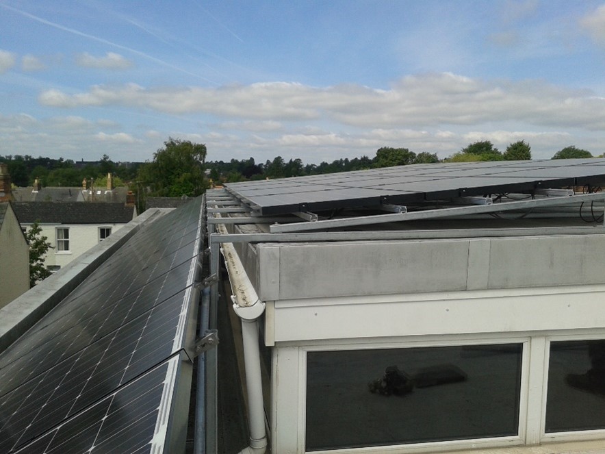 solar panels on roof
