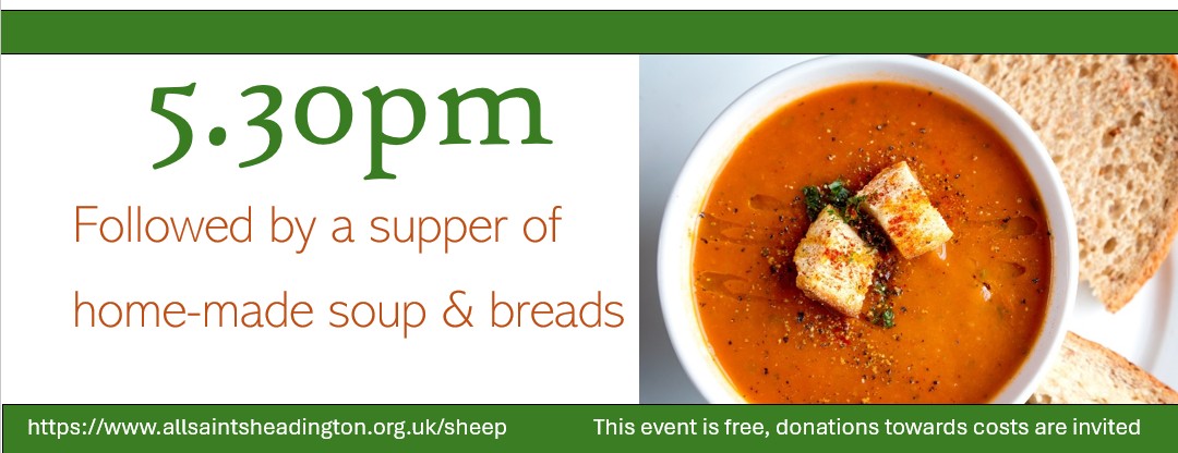 5:30pm Followed by a supper of  home-made soup & breads. This event is free, donations towards costs are invit